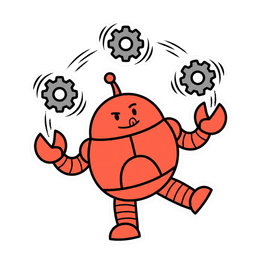 OpenClaw Bot juggling code symbols and gears